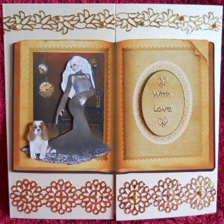 Greeting in a Book Decoupage Topper by Gail Pennycuick