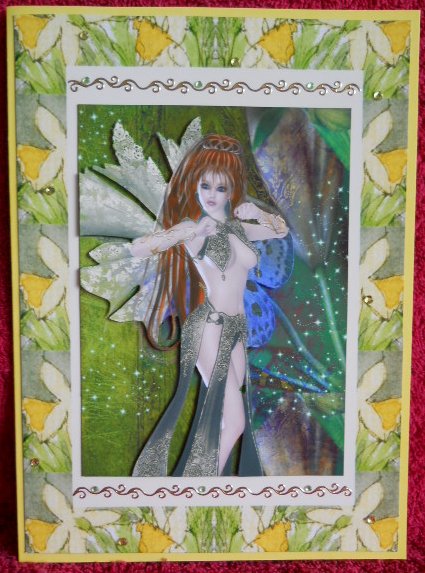 Emerald Fairy A4 Card Front by Gail Pennycuick