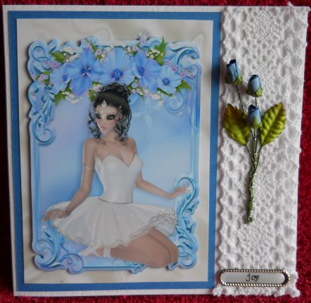 Beautiful Ballerina Sitting Down in a Frame of Flowers by Gail Pennycuick