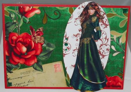 Rose Postcard Vintage Tea Dark 8 Scrapbooking Papers Kit by Gail Pennycuick