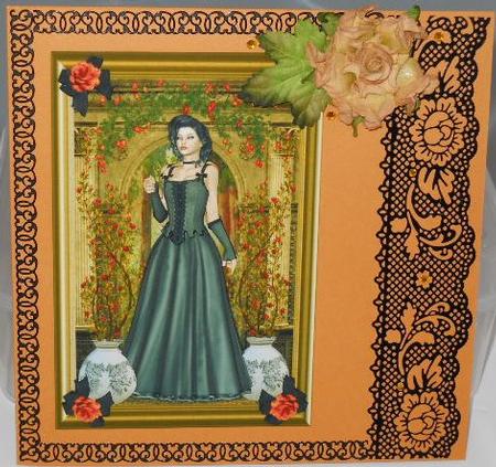 Lady in Garden Decoupage Topper by Gail Pennycuick