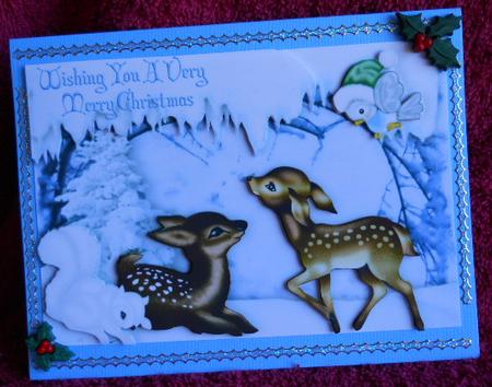 Cute Woodland Animals in Snow Scene A4 by Gail Pennycuick