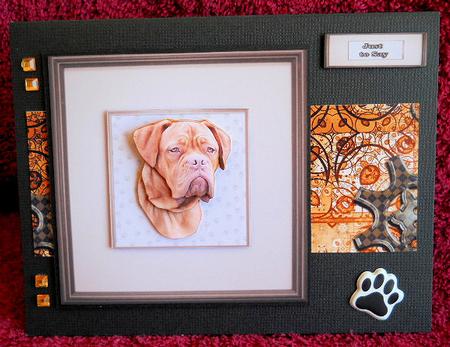 Dogue De Bordeaux Portrait 3D Decoupage by Gail Pennycuick