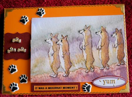They Were Having a Meerkat Moment Wavy Corner Stacker Topper by Gail Pennycuick