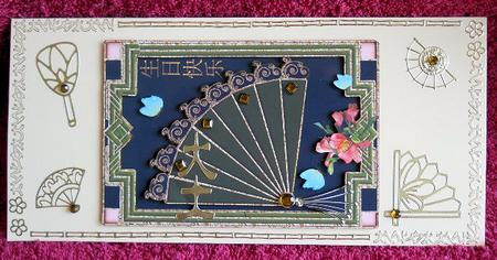 Swirly Fan & Butterflies Birthday Card 2 by Gail Pennycuick