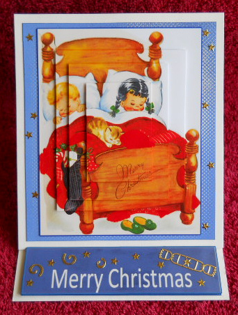 Easel Card Asleep Waiting for Christmas Day. by Gail Pennycuick