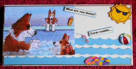 Swimming Lessons Wavy Corner Stacker Topper by Gail Pennycuick