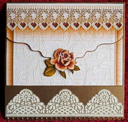 Layered Envelope Purple Roses Card Topper 3 by Gail Pennycuick