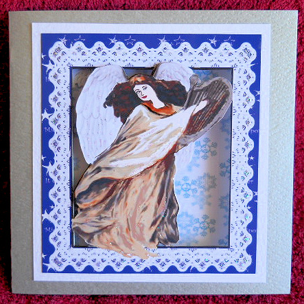 Angel Playing the Harp - 3D Flippin Image Card by Gail Pennycuick