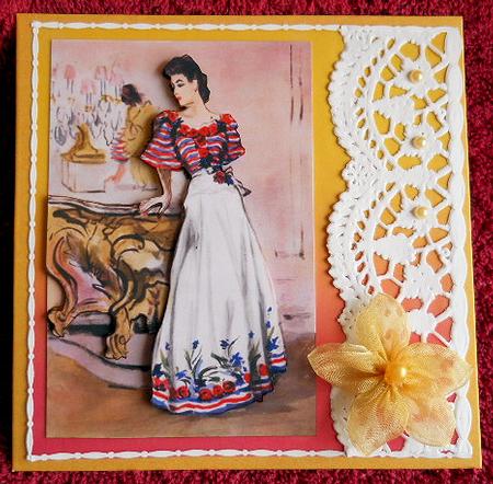 Leaning Lady Quick Card by Gail Pennycuick