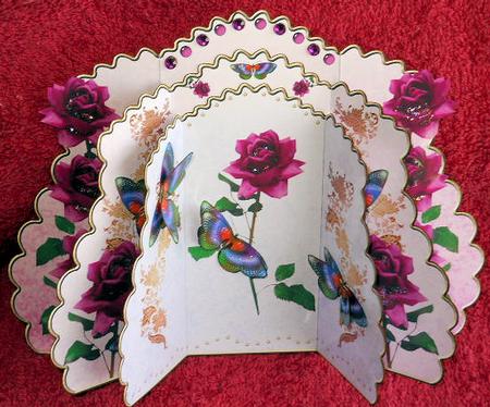 Triple Layer Gatefold - Magenta Rose by Gail Pennycuick