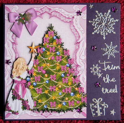 Pretty in Pink Dressing Up the Tree with Bow A4 by Gail Pennycuick