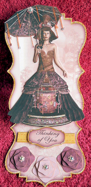 Fantasy Girl in Rose Shaped Easel by Gail Pennycuick
