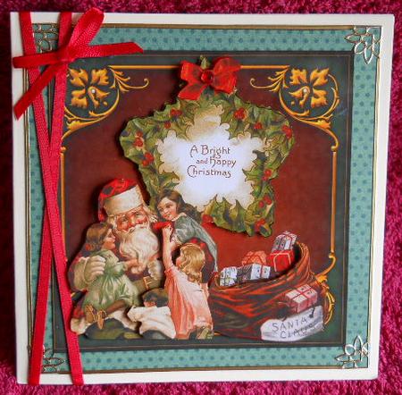 Vintage Santa Clause and Kids Card Topper by Gail Pennycuick