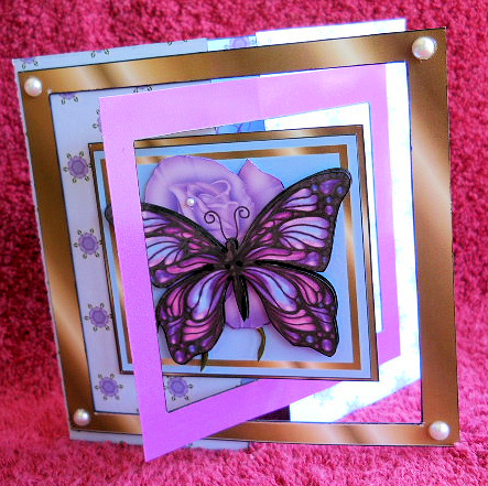 Surprise Card - Butterfly on Rose by Gail Pennycuick