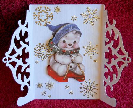 Cute Baby Snowman Sledgeing by Gail Pennycuick