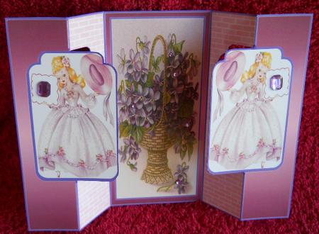 Vintage Girl and Violets by Gail Pennycuick