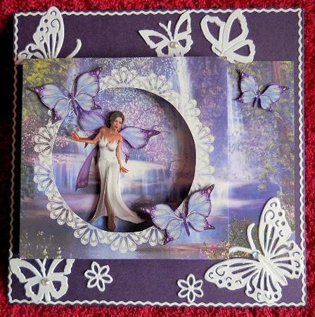 Fantasy Fairy and Lace Aperture Card by Gail Pennycuick