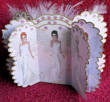 Scalloped Layered Gatefold - Fairies in White by Gail Pennycuick