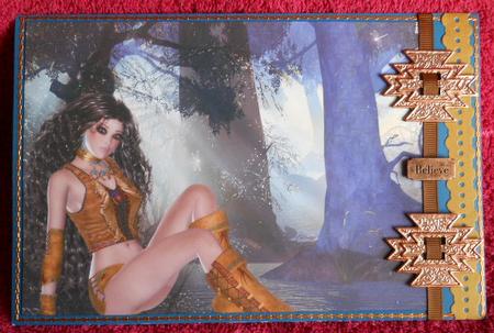 Native American Girl in the Night Forest A4 Topper by Gail Pennycuick