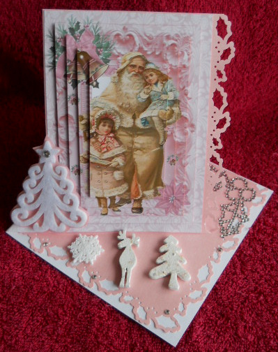 Vintage Santa with Children in Pink Ornate Frame, Pyramids by Gail Pennycuick