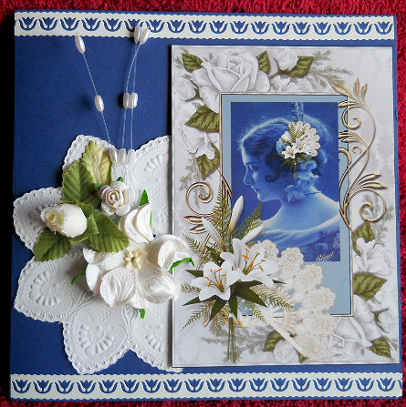 Vintage Blue Lady x 2 Cards by Gail Pennycuick