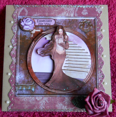Copper Dressed Lady 6x6 Card Front Minikit by Gail Pennycuick