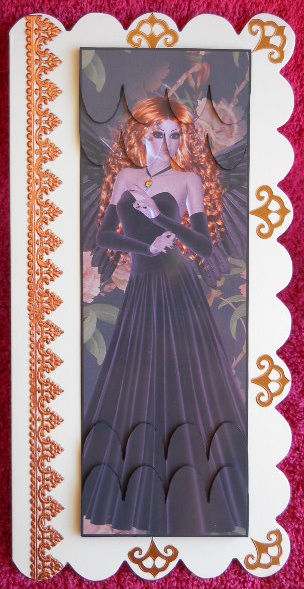 Dark Angel Large Dl Scallop Stacker Card by Gail Pennycuick