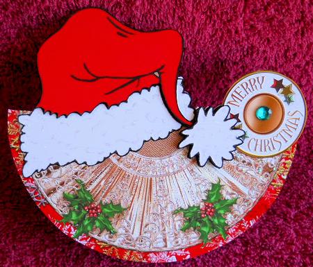 Christmas Santa Hat Topped Wobble Card Mini Kit by Gail Pennycuick