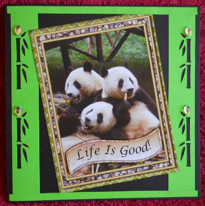 Three Happy Pandas Various Occasions Topper by Gail Pennycuick
