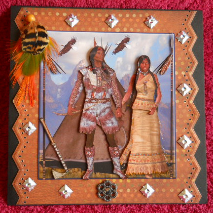 American Native Couple Topper & Decoupage by Gail Pennycuick