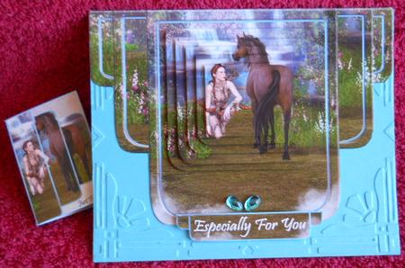 The Huntress & the Horse A5 Cut & Fold Card Minikit by Gail Pennycuick