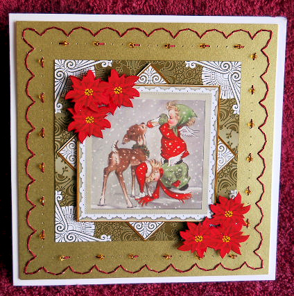 Feeding Reindeer 3D Diamond Card Mini Kit by Gail Pennycuick