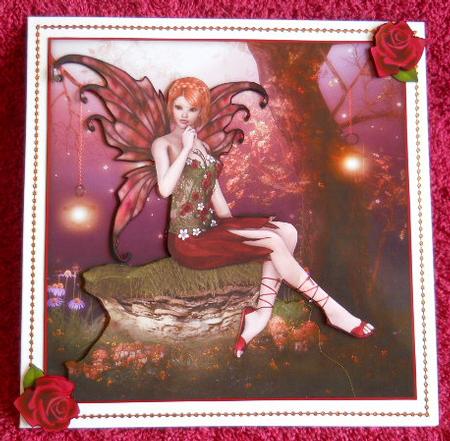 Autumn Fairy Fantasy 8x8 Topper, Sentiments & Embellishments by Gail Pennycuick
