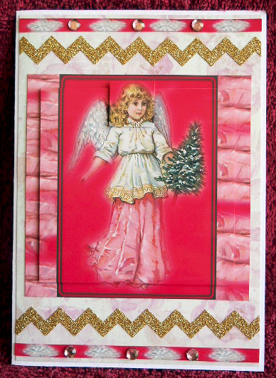 Vintage Fairy Pink Large Square Card Front by Gail Pennycuick