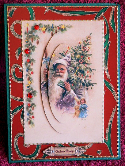 2 Vintage Santa Pyramid Toppers 2 by Gail Pennycuick