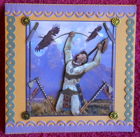 Proud Native American Card Topper & Decoupage by Gail Pennycuick