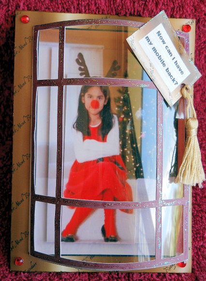 3D Reindeer Girl in a Bay Window by Gail Pennycuick
