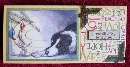 Peace on Earth for Chocolate-thieving Mice Oval Pyramage by Gail Pennycuick