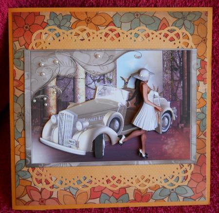 Society Girl Card Front and Decoupage by Gail Pennycuick