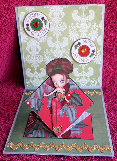 Twinkle Christmas Pixie Pop Up Spring Card by Gail Pennycuick