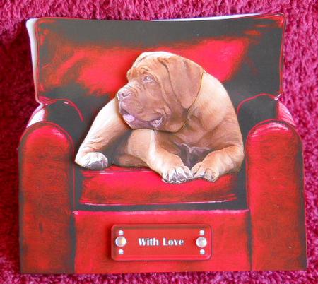 Dogue De Bordeaux Christmas Arm Chair by Gail Pennycuick