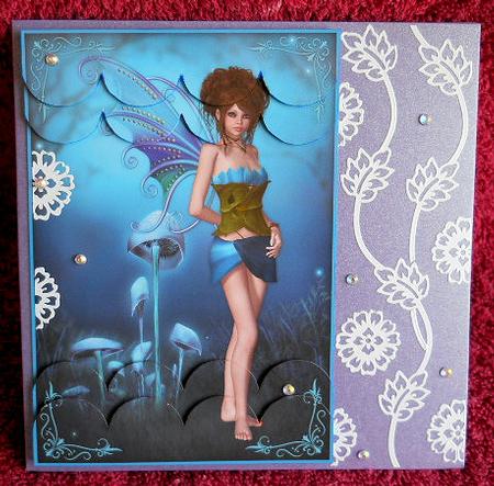 Aqua Blossom Fairy Top & Bottom Scallop Stacker by Gail Pennycuick