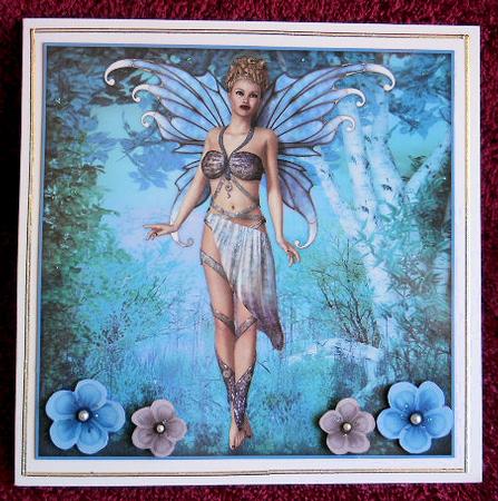 Beautiful Dusk Fairy 8x8 Topper, Sentiments & Embellishments by Gail Pennycuick