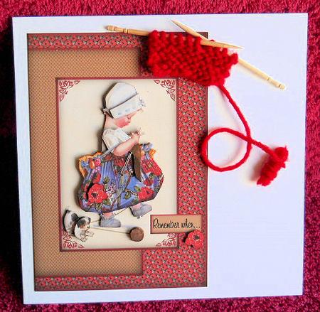 Little Vintage Girl Knitting Sbs by Gail Pennycuick