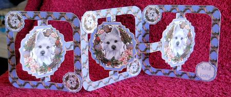 Accordion Zig Zag Card - White Terrier by Gail Pennycuick