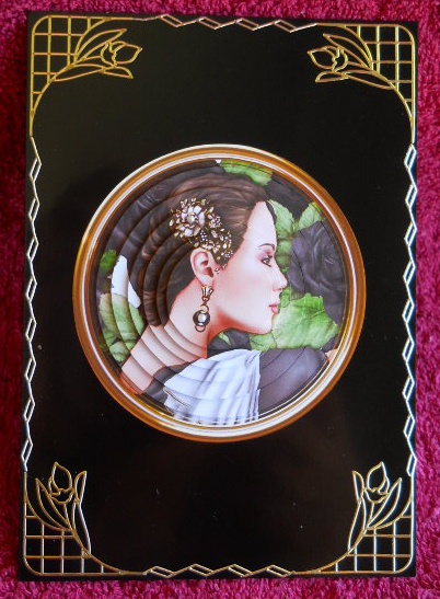 Art Deco Lady Pandore Circle Pyramid (black) by Gail Pennycuick