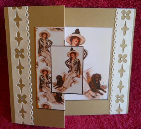 Lady with Her Dog Fold Back Card and Toppers by Gail Pennycuick