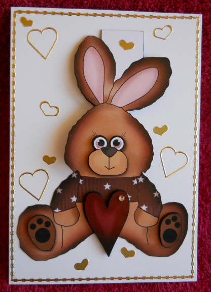 Love Bunny Flip-up Card 2 by Gail Pennycuick