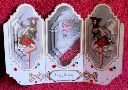 Ho, Ho, Ohhhhhhhh -  Santa Tri-fold Card & Envelope Kit by Gail Pennycuick